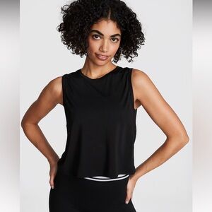 PINK Seamless Drapey Muscle Tank - Black - Medium